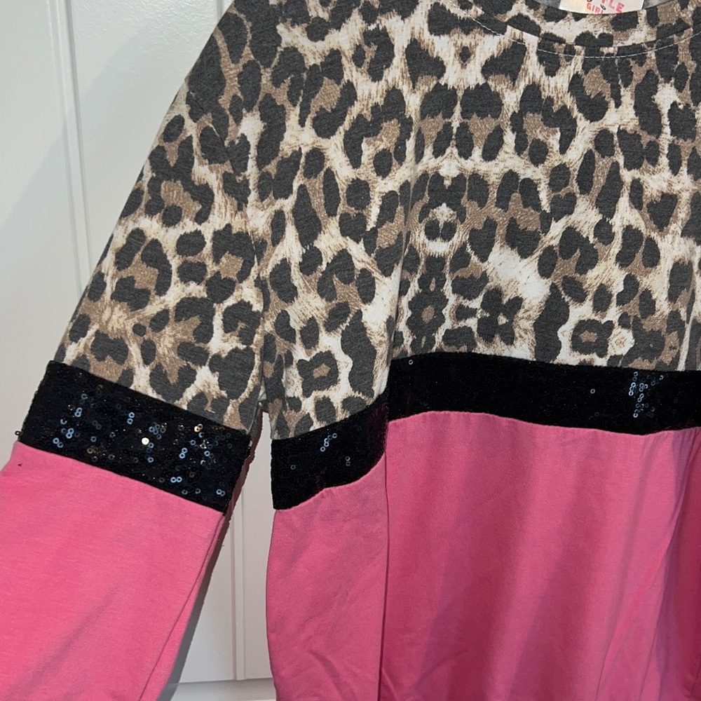 Leopard, Pink and Sequin Shirt - Picture 4 of 6